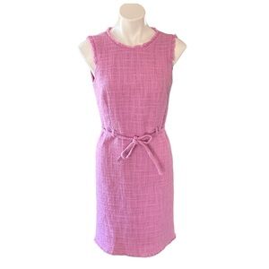 J. Crew Sleeveless Tweed Shift Dress Lavender Pink Size 4
